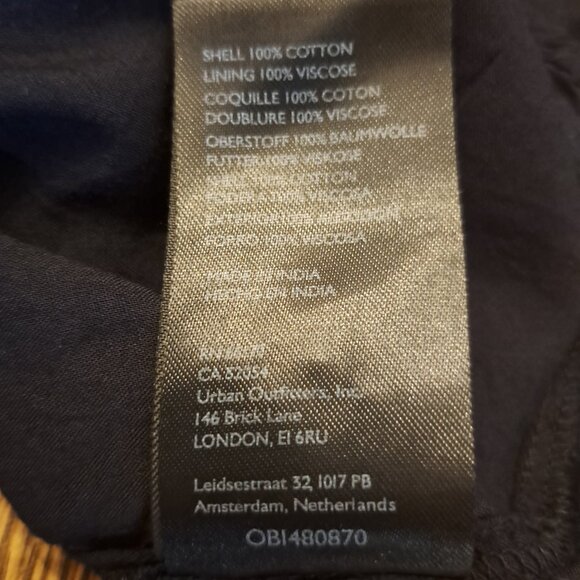 Free People Golden Hour Smocked Puff Sleeve Navy Boho Maxi Dress Sz Lg - Picture 16 of 16